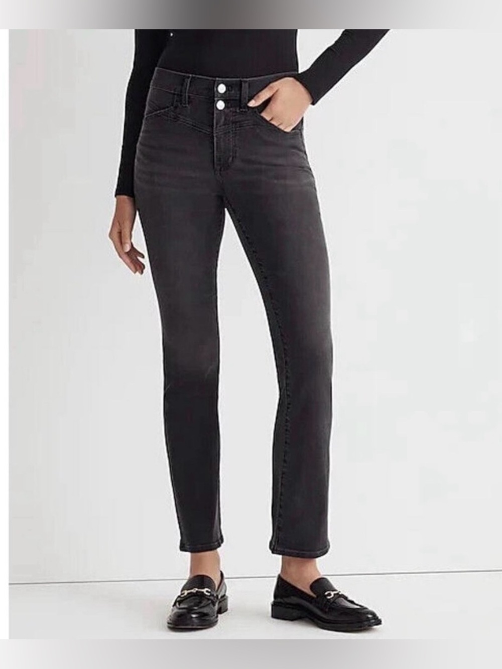 Madewell-Mid Rise-Kick Out-Jeans-Black-Denim-26